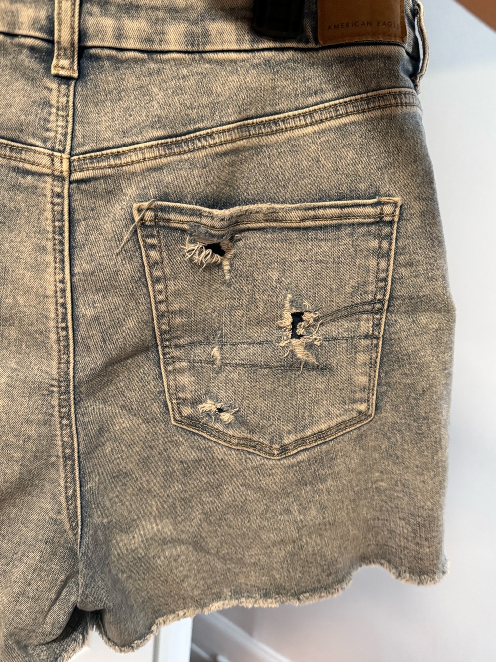 Distressed Light Wash Denim Women’s Shorts - Picture 9 of 10